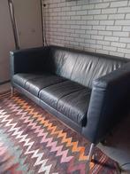 Design bank Montis model kubik, zwart leer, goede conditie!, Ophalen, Gebruikt, Leer