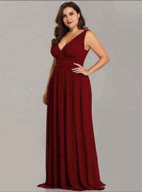 Nieuw, Ever Pretty bordeauxrode jurk maat 48., Kleding | Dames, Gelegenheidskleding, Zo goed als nieuw, Maat 46/48 (XL) of groter