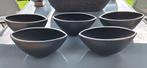 5 mooie stevige zwarte aardwerk binnenpotten, plantenbakjes., Tuin en Terras, Nieuw, Ophalen of Verzenden, Overige vormen, Aardewerk