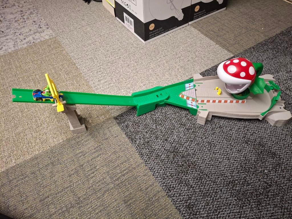 Hot Wheels Mario Kart Piranha Plant Racebaan, Racebaan, Ophalen of Verzenden, Zo goed als nieuw, Hot Wheels
