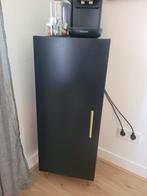 Moderne zwart dressoir met 3 vakken, Huis en Inrichting, Kasten | Dressoirs, Ophalen, Met plank(en), Minder dan 50 cm, Zo goed als nieuw