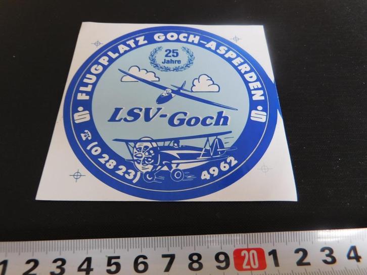 sticker Duitsland LSV - Goch Flugplatz Goch - Asperden 25 ja, Verzamelen, Stickers, Zo goed als nieuw, Ophalen