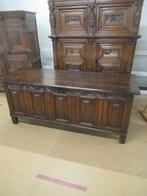 Oer 11522 grote ANTIEKE 17e eeuwse eiken Engelse kist, Antiek en Kunst, Ophalen