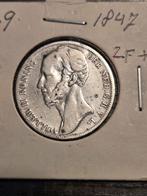 1847 Willem II 1 Gulden - Zilver, Postzegels en Munten, Munten | Nederland, 1 gulden, Zilver, Ophalen of Verzenden, Losse munt