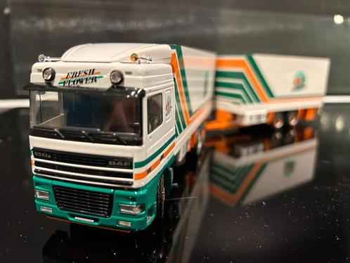 Tekno Daf 95XF spacecab wipkar koelcombi Henk Vis in doos, Hobby en Vrije tijd, Modelauto's | 1:50, Zo goed als nieuw, Bus of Vrachtwagen