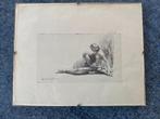 ets rembrandt, naaktstudie, reproductie, Antiek en Kunst, Ophalen of Verzenden