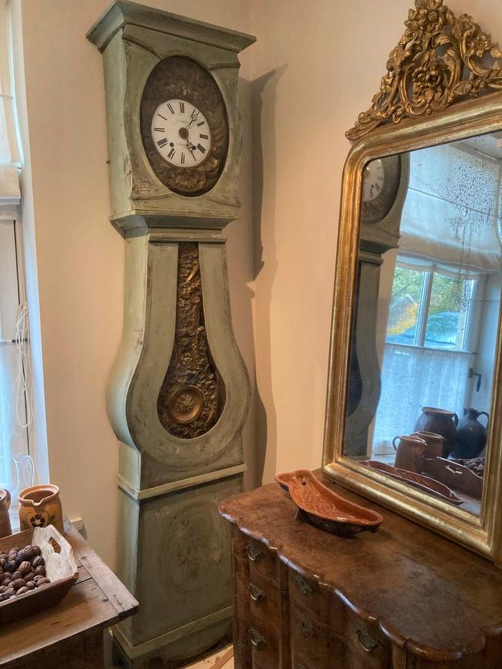 Antieke franse comtoiseklok met bloemslinger, Antiek en Kunst, Antiek | Klokken, Ophalen