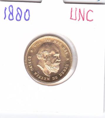 Schitterend schaars gouden tientje 1880 UNC voor 675 euro beschikbaar voor biedingen