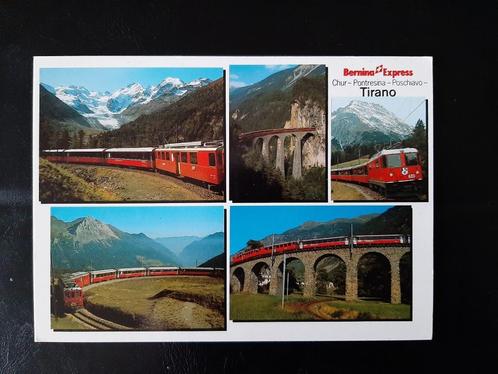 Bernina Express, Tirano, Italië, ongelopen.  Verzendkosten e, Verzamelen, Spoorwegen en Tramwegen, Zo goed als nieuw, Trein, Kaart of Prent