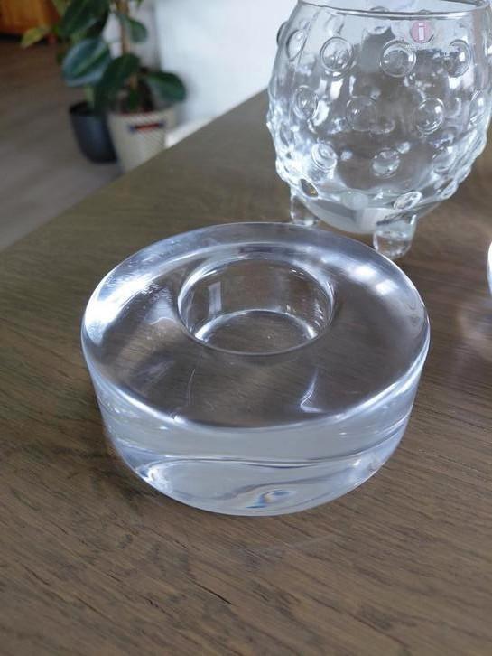 VINTAGE WAXINELICHTHOUDERS - SCANDINAVISCH, Antiek en Kunst, Antiek | Glas en Kristal, Ophalen of Verzenden