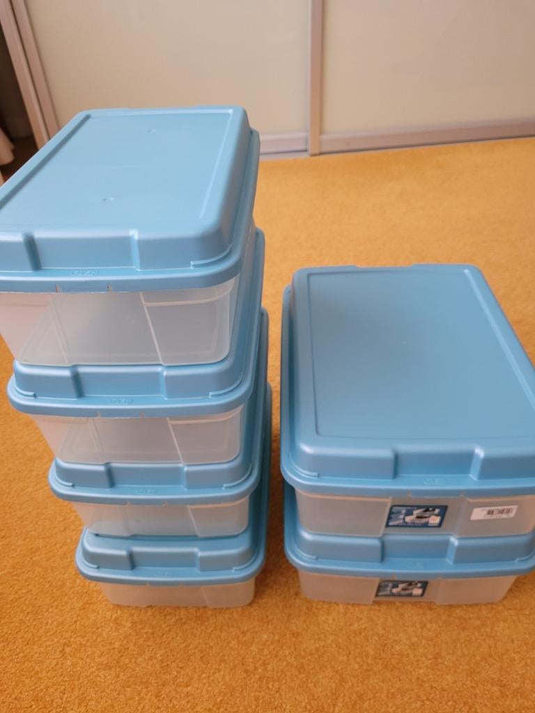 6x IRIS plastic opbergbox met deksel , ideaal voor schoenen, Ophalen