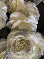 Kunst Rozen met Zilver Glitter, Huis en Inrichting, Ophalen of Verzenden, Zo goed als nieuw, Binnen