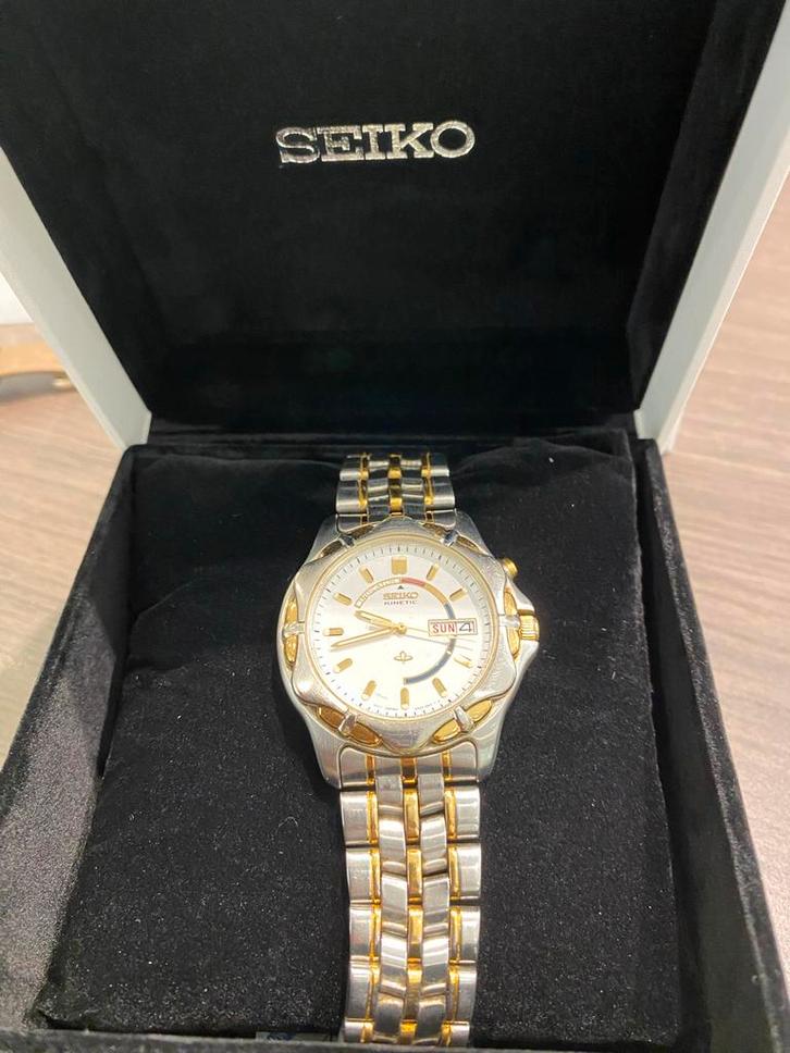 Seiko kinetic vintage horloge, Sieraden, Tassen en Uiterlijk, Horloges | Heren, Gebruikt, Seiko, Staal, Verzenden