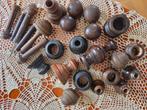 Diverse onderdelen houten gordijnroeden, Ophalen of Verzenden, Gebruikt, Minder dan 100 cm