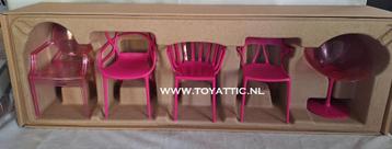 Barbie Kartell stoelen stoeltjes miniatuur design nieuw beschikbaar voor biedingen