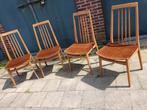 Vintage Welzel stoelen 4 stuks, Vier, Gebruikt, Welzel, Bruin
