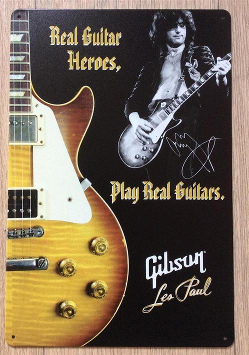 GIBSON | Les Paul Gitaar Metalen Rock Reclamebord Poster, Huis en Inrichting, Woonaccessoires | Wanddecoraties, Nieuw, Verzenden