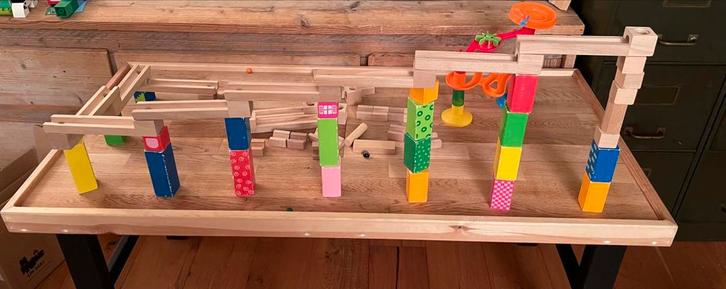 Houten knikkerbaan, Kinderen en Baby's, Speelgoed | Houten speelgoed, Gebruikt, Overige typen, Ophalen of Verzenden