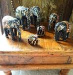 Indian Folk Art: 7 handgemaakte olifanten, Verzenden