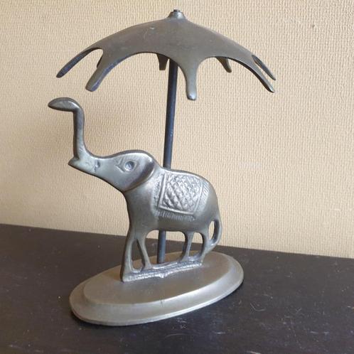 Vintage messing / koper olifant met parasol / paraplu 0704, Antiek en Kunst, Antiek | Koper en Brons, Koper, Ophalen of Verzenden