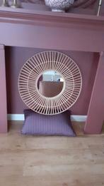 Grote Bamboe Spiegel 70cm, Ophalen, Rond, Zo goed als nieuw, Minder dan 100 cm