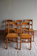 Set van 5 prachtige antieke eiken houten boeren stoelen., Verzenden