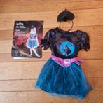 Heksenjurk met hoed Blauw zwart mt 128 Halloween NIEUW, Ophalen of Verzenden, Nieuw, 122 t/m 128, Meisje