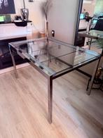 Glazen uitschuifbare eettafel zonder beschadigingen, Huis en Inrichting, Tafels | Eettafels, Ophalen, 50 tot 100 cm, Zo goed als nieuw
