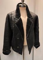 Heren lammy retro bomber - maat L - lamsleer en vacht, Ophalen of Verzenden, Gedragen, Maat 52/54 (L), Zwart