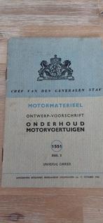 KNIL Ontwerp-voorschrift Motormaterieel, no 1551, Verzamelen, Militaria | Algemeen, Ophalen of Verzenden, Landmacht, Nederland