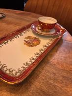 Antiek kopje met schotel en dienblad, Antiek en Kunst, Ophalen of Verzenden