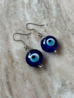 925 sterling zilveren nazar oorbellen, Ophalen of Verzenden, Zo goed als nieuw, Zilver