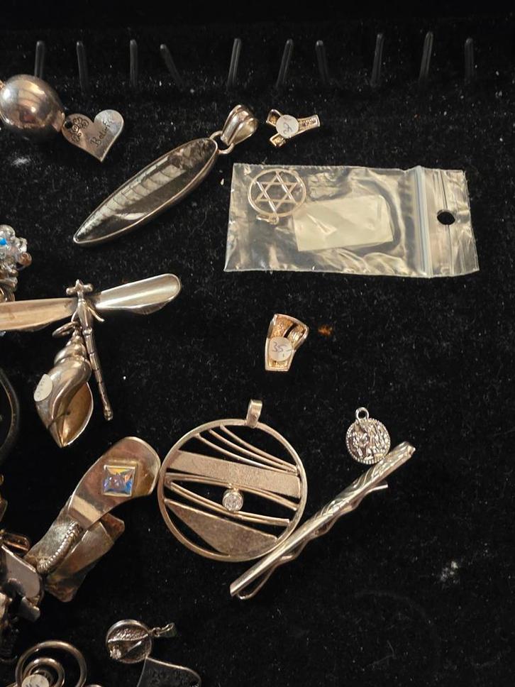 Diversen zilveren sieraden, Sieraden, Tassen en Uiterlijk, Kettingen, Gebruikt, Zilver, Zilver, Met edelsteen, Met kristal, Ophalen of Verzenden