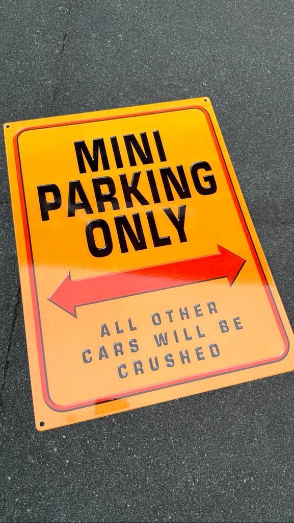 Mini parking only! - metalen bord, Verzamelen, Merken en Reclamevoorwerpen, Nieuw, Reclamebord, Ophalen of Verzenden