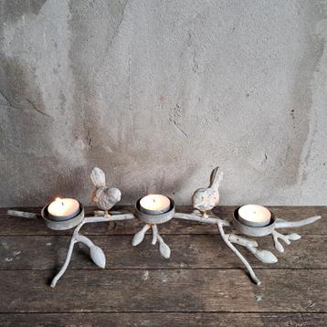 Gietijzeren theelichthouder kandelaar vogeltjes *Etage3* beschikbaar voor biedingen