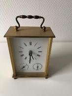 Klok messing op batterij 17 cm x 10 cm., Antiek en Kunst, Antiek | Klokken, Ophalen of Verzenden