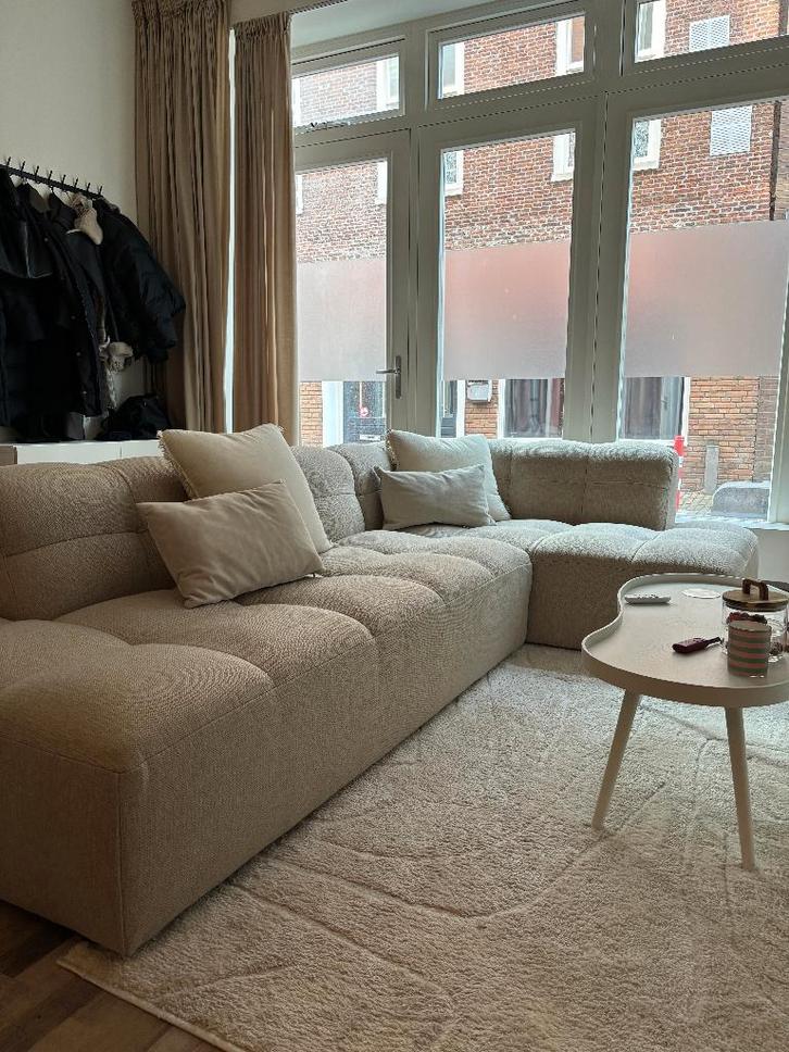 WOOOD hoekbank Roy naturel beige bank te koop van Karwei, Huis en Inrichting, Banken | Bankstellen, Zo goed als nieuw, Hoekbank