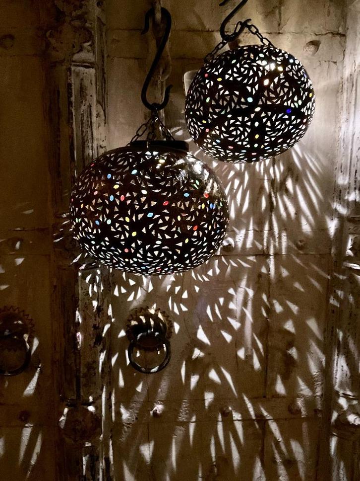 Handgemaakte Marokkanse koperen lamp waxinelicht hanger, Huis en Inrichting, Woonaccessoires | Kandelaars en Kaarsen, Nieuw, Minder dan 25 cm