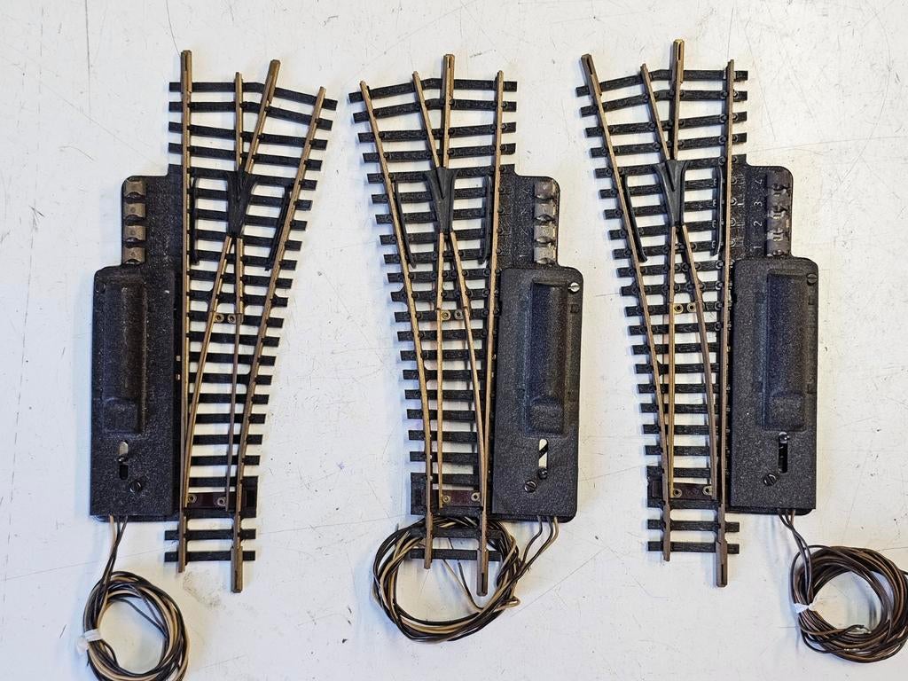 Fleischmann modeltrein h0 wissels 3x €14,95 !, Gebruikt, Gelijkstroom, Fleischmann, Rails