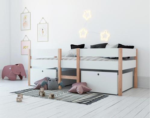 Alto kajuitbed met lades - 90x200 - Wit, Huis en Inrichting, Slaapkamer | Stapelbedden en Hoogslapers