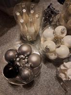 Kerstballen zwart, wit, zilver - diverse figuren, Overige materialen, Gebruikt, 4 bedels of meer, Ophalen