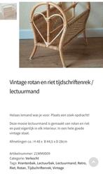 Vintage rotan, bamboe lectuurmand, Ophalen of Verzenden, Zo goed als nieuw