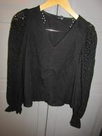 G357 VERO MODA mt S blouse zwart broderie model Freja, Verzenden, Vero Moda, Zwart, Zo goed als nieuw