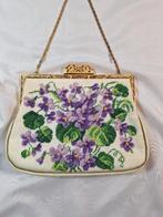 vintage tasje met violen - nooit gebruikt, Ophalen of Verzenden, Zo goed als nieuw, Overige kleuren, Avondtasje