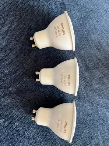 3x Philips Hue GU10 lampen White Ambience beschikbaar voor biedingen