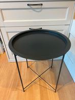 Zwarte Bijzettafel Rond - Zo Goed Als Nieuw, Ophalen, Minder dan 45 cm, Minder dan 55 cm, Metaal of Aluminium