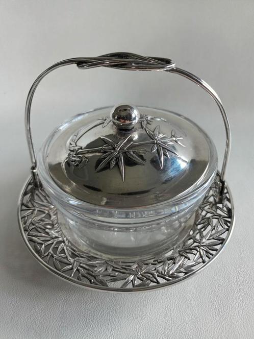 Zilveren botervloot van Chinese Export Silver, Antiek en Kunst, Antiek | Glas en Kristal, Ophalen of Verzenden