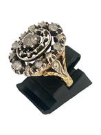 Antieke goud- en zilveren ring met roosdiamant mt 17,5, Verzenden, Goud, Ring, Met edelsteen