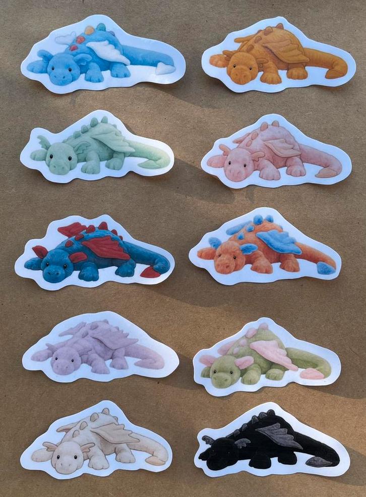 10 jellycat draken stickers, Verzamelen, Stickers, Nieuw, Merk, Ophalen of Verzenden