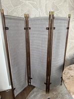 Dutchbone kamerscherm bruin hout stof goud €429, Ophalen, Gebruikt